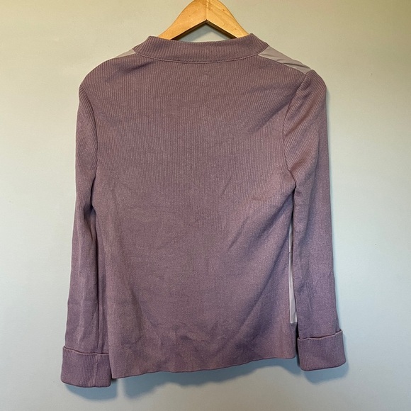 St. John Lavender Leather Ribbed Cardigan - Picture 6 of 6